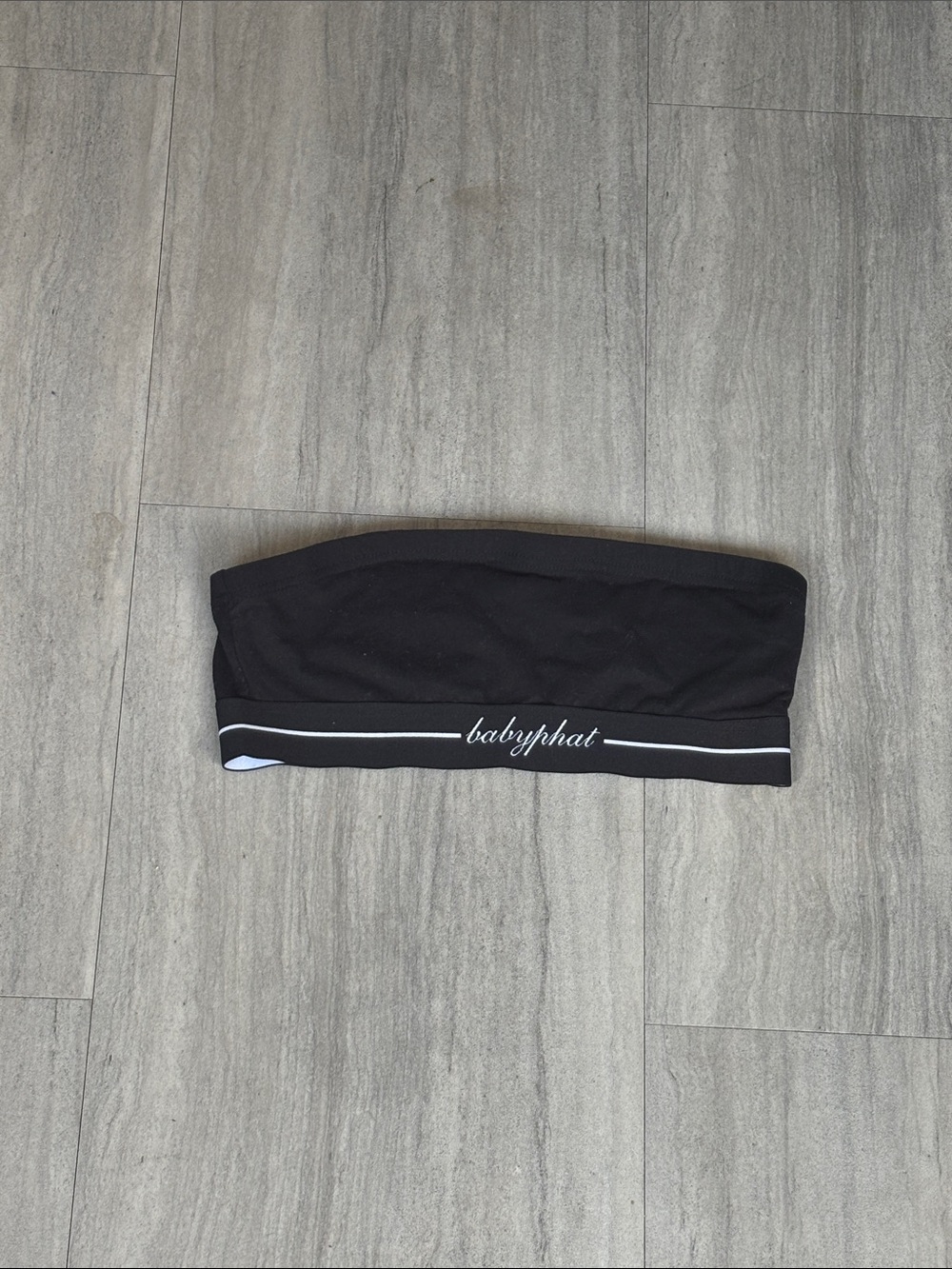 Baby Phat Black Bandeau with White Piping